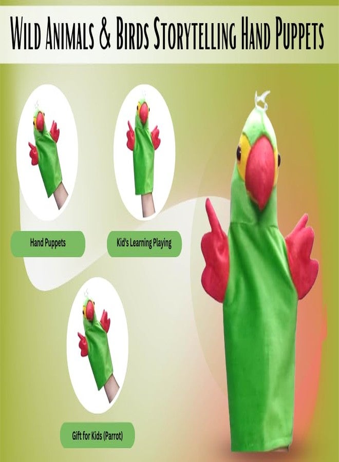 VARUSH Wild Animals & Birds Storytelling Hand Puppets/Hand Puppets for Kid's Learning Playing/Gift for Kids (Parrot) - Image 2